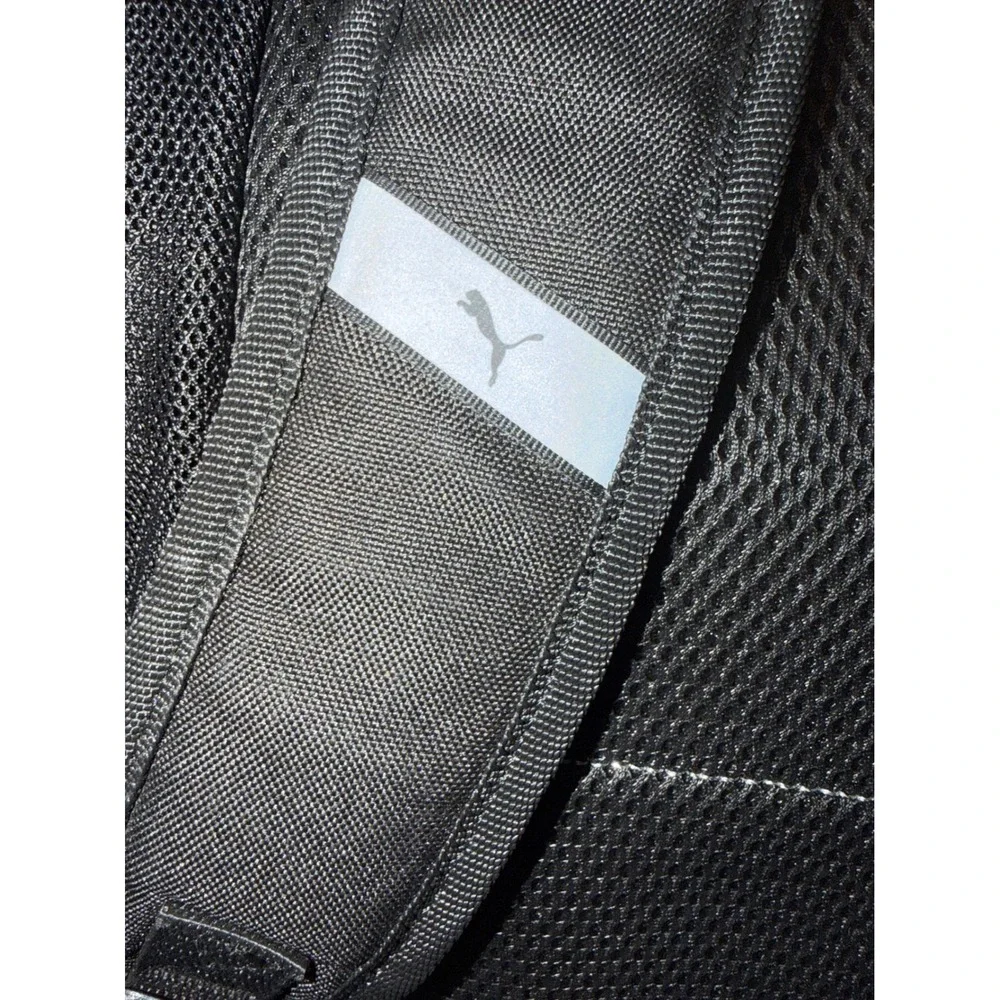 PUMA Backpack Black Mesh Padded Straps Buckle Closure Sporty Athletic